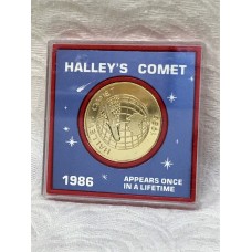 AUSTRALIA 1986 . HALEY'S COMET . COMMEMORATIVE TOKEN . IN A CASE . UNCIRCULATED